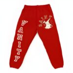 Red Saint Vanity Varsity Classic Logo Sweatpants