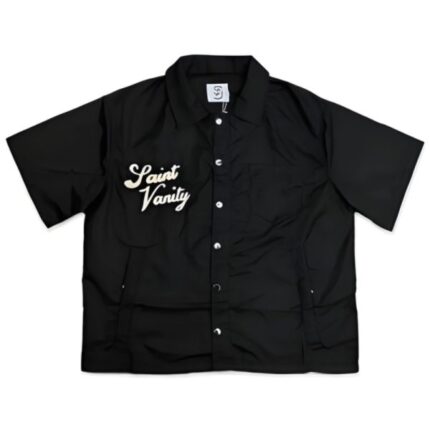 Saint Vanity Black Button-Up Nylon Shirt Tee