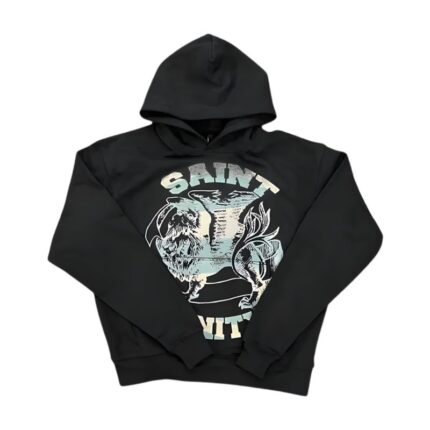 Saint Vanity Black Hoodie with Signature Logo