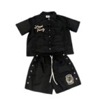 Saint Vanity Black Nylon Short Set