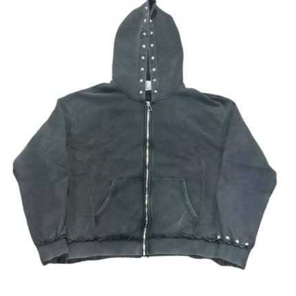 Saint Vanity Black Studded Zip Hoodie Streetwear