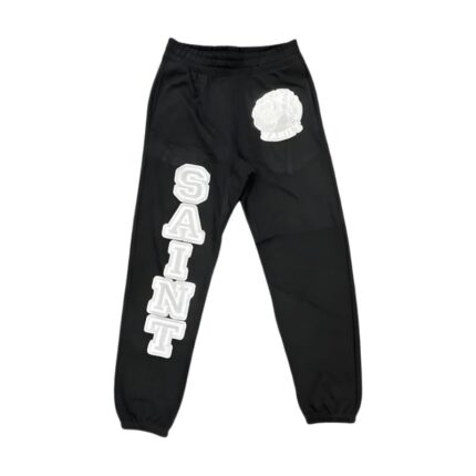 Saint Vanity Black Sweatpants with Grey Logo