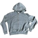 Saint Vanity Grey Cotton Zip Hoodie Classic Fit