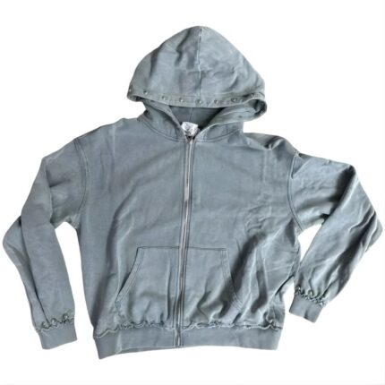 Saint Vanity Grey Cotton Zip Hoodie Classic Fit