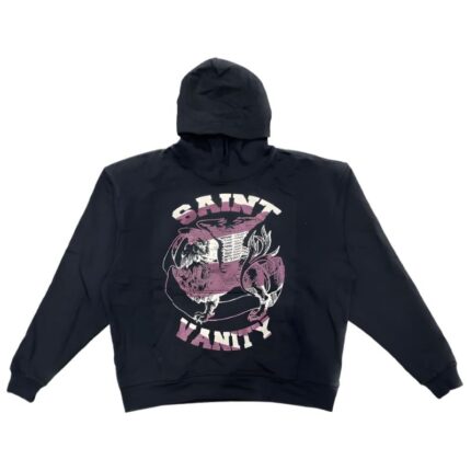 Saint Vanity Hoodie in Black and Burgundy Colors