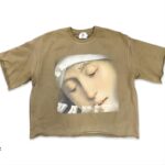 Saint Vanity Love Saint Tan Cropped Crewneck
