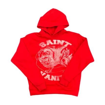 Saint Vanity Red Hoodie with Signature Logo Design