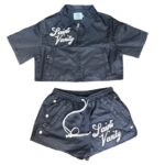 Saint Vanity Women Zip Short Set Black Graphic