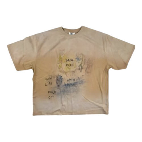 Beige Saint Vanity Graphic Fuck Off Tee Beige Saint Vanity Graphic Fuck Off Tee