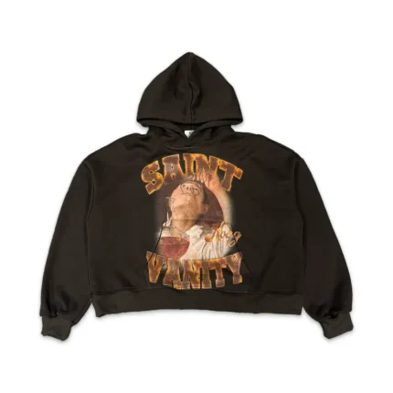 Grey Burgundy Saint Vanity Printed Hoodie