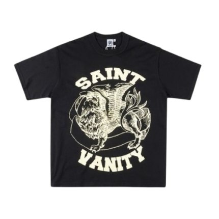 Saint Vanity Cream Griffin Black T-Shirt