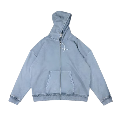 Saint Vanity Denim Zip-up Hoodie Saint Vanity Denim Zip-up Hoodie