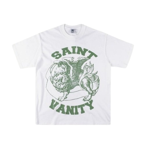 Saint Vanity Green Griffin White Tee Saint Vanity Green Griffin White Tee