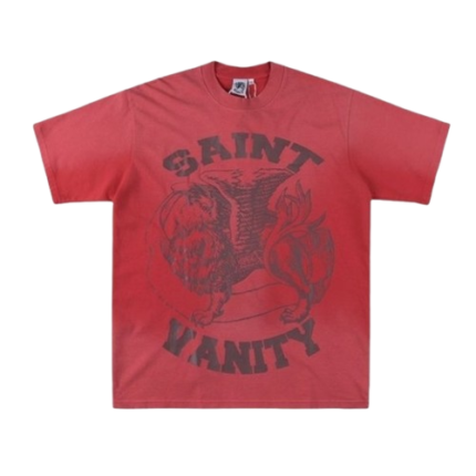 Saint Vanity Grey Griffin Red T-Shirt