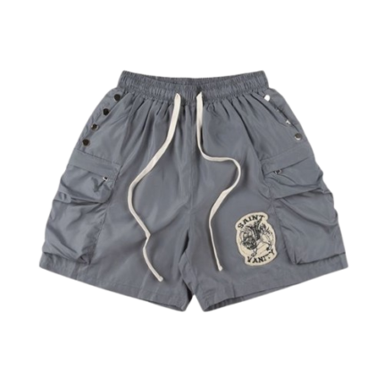 Saint Vanity Grey Nylon Shorts