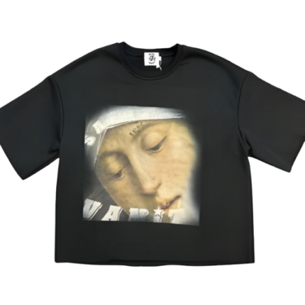 Saint Vanity Love Black Cropped Crewneck Tee