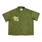 Saint Vanity Olive Nylon Button-Up Tee