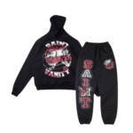 Saint Vanity Printed Hoodie Track Suit Black