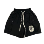 Saint Vanity Snap-Button Black Nylon Shorts