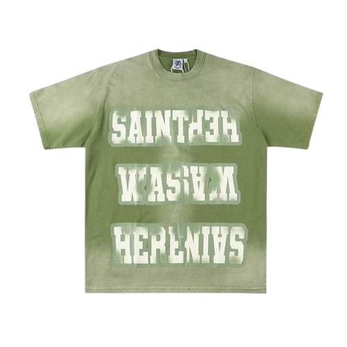 Saint Vanity Washed Green T-Shirt Saint Vanity Washed Green T-Shirt
