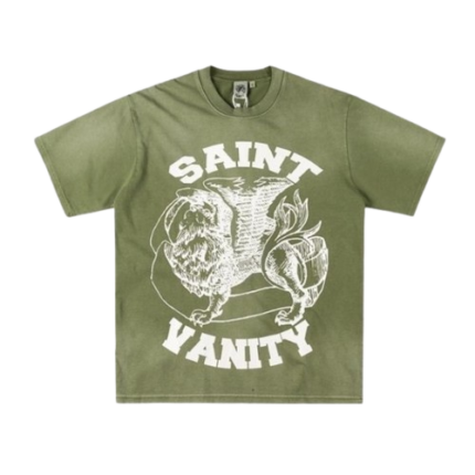 Saint Vanity White Griffin Washed Olive T-Shirt